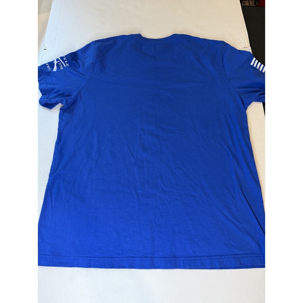 Grunt Style Adult Size XL Blue USA American Flag Shirt Bullets Arms Military - Picture 8 of 8
